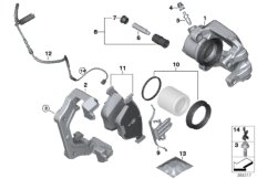 Hamulec przód-okładzina-czujnik (34_2395) dla BMW X4 F26 X4 M40iX SAC ECE