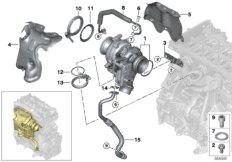 Turbosprężarka ze smarowaniem (11_5496) dla MINI Cabrio F57 Cooper D Cabrio ECE
