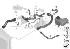 Węże płynu chłodzącego układu chłodzenia (17_0784) dla BMW 5' E60 LCI 535d Lim ECE
