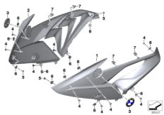 Obudowa bocznej osłony przednia (46_1655) dla BMW S 1000 RR 15 (0D40) THA