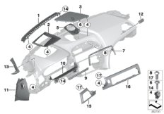 Elementy dod. tablicy przyrządów u góry (51_8081) dla BMW 6' F12 LCI 640d Cab ECE