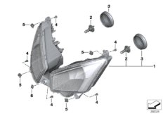 Reflektor (63_1604) dla BMW C evolution (0C03) ECE