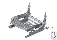 Siedz.przednie, elektryczna rama siedz. (52_4035) dla BMW 3' F80 M3 LCI M3 Lim ECE