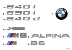 Emblematy / Ciągi napisów (51_8360) dla BMW 6' F06 Gran Coupé 640d Gra ECE