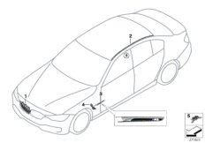 Zewnętrzne osłony / Kratka ozdobna (51_9785) dla BMW 4' F83 M4 M4 Cab ECE