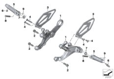 Podnóżki przednie (46_1685) dla BMW S 1000 RR 15 (0D40) THA