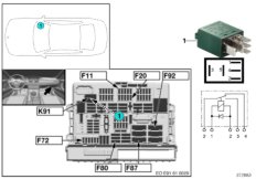 Przekaźnik wycieraczki tylnej szyby K91 (61_3927) dla BMW 3' E91 LCI 318i Tou ECE