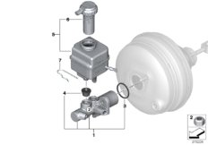 Główny cyl. hamulc./Zbiornik wyrówn. (34_2233) dla BMW 5' F18 LCI 530Le Lim CHN