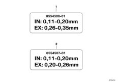 Tabliczka informacyjna luzu na zaworach (71_0830) dla BMW S 1000 R (0D02, 0D12) ECE