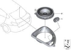 Poj. części głośnika słupka D (65_2654) dla BMW X4 F26 X4 35dX SAC ECE