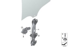 Mechanizm szyby drzwi tylnych (51_1440) dla BMW 2' F45 Active Tourer LCI 216d Act ECE