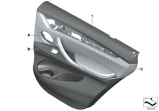 Ind. tap. drzwi, pełna skóra, tylna (91_1330) dla BMW X6 F16 X6 M50dX SAC ECE