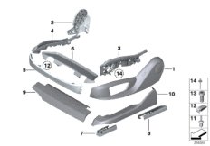 Fotel przedni, osłony fotela (52_3505) dla BMW 7' F01 750i Lim ECE