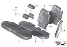 Siedz. tylne, tapicerka i poszycie (52_4104) dla BMW X5 M F85 X5 M SAV ECE