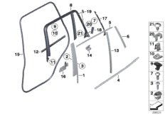 Osłony i uszczelki drzwi tylnych (51_8235) dla BMW X3 F25 X3 20dX SAV RUS
