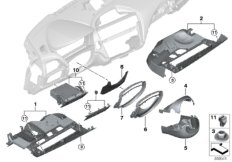 Elementy dod. tablicy przyrządów na dole (51_9506) dla BMW 2' F23 LCI M240i Cab USA