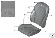 Ind. obicie fotela komf. skórą klimat. (91_1341) dla BMW X6 F16 X6 40dX SAC ECE