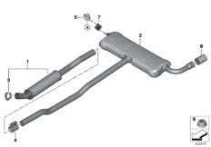 Układ wydechowy tylny (18_1103) dla BMW X1 F48 X1 18i SAV ECE