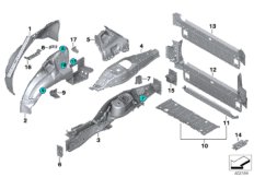 Wnęka koła tylna/elementy podłogi (41_1743) dla BMW X5 F15 X5 30dX SAV ECE