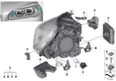 Poj. części reflektora LED (63_1613) dla BMW 2' F45 Active Tourer 218i Act ECE