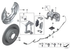 Hamulec tył-okładzina-czujnik (34_1564) dla MINI Cabrio R57 LCI Coop.S JCW Cabrio ECE