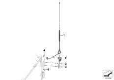 Antena radiowa 380 MHz (65_2686) dla BMW R 1200 RT (0A03, 0A13) USA