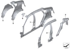 Szkielet boczny, elementy pojed. (41_2519) dla BMW X6 F16 X6 50iX 4.4 SAC EGY