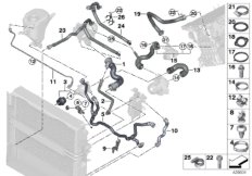 Węże płynu chłodzącego układu chłodzenia (17_0910) dla BMW 7' F01 LCI 730i Lim ECE