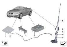 Elementy pojedyncze anteny telefonu (65_2697) dla BMW 2' F23 LCI M240i Cab ECE