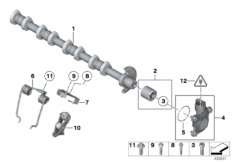 Sterowanie zaworów-wałek mimośrodowy (11_4546) dla MINI R56 LCI Cooper 3-drzwiowy ECE