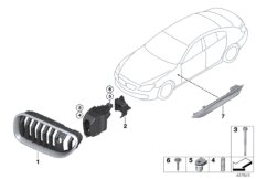 Zewnętrzne osłony / Kratka ozdobna (51_2901) dla BMW 6' F06 Gran Coupé LCI 650i Gra ECE