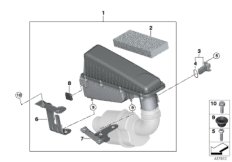 Tłumik szmerów ssania/wkład filtra/HFM (13_1703) dla BMW X5 F15 X5 40eX SAV ECE
