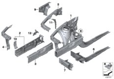 Wnęka koła/łoże silnika (41_2140) dla BMW 1' F21 LCI 118i 3-d ECE