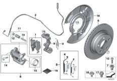 Hamulec tył-okładzina-czujnik (34_2315) dla BMW 4' F32 LCI 420dX Cou ECE