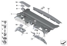 Półka tylna (51_2965) dla BMW 7' G12 LCI 730LdX Lim RUS