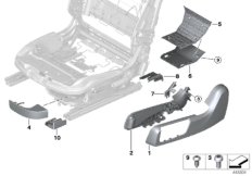 Fotel przedni - osłony fotela elektr. (52_3907) dla BMW 4' F33 425d Cab ECE
