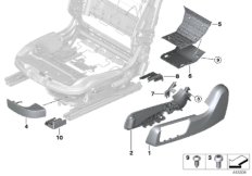 Fotel przedni - osłony fotela elektr. (52_4058) dla BMW 4' F83 M4 LCI M4 Cab ECE