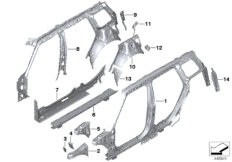 Elementy pojed. szkieletu bocznego (41_2542) dla MINI Clubman F54 LCI Cooper Clubman USA