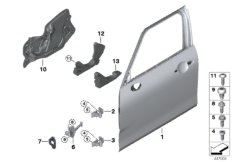 Drzwi przednie, zawias/hamulec (41_2547) dla MINI Clubman F54 Cooper S Clubman ECE