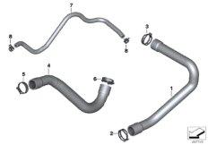 Węże wody układu chłodniczego (17_0738) dla BMW S 1000 XR (0D03, 0D13) USA