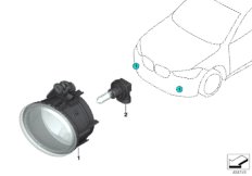Lampa przeciwmgłowa (63_1729) dla BMW X1 F48 X1 20dX SAV ECE