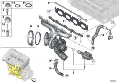 Turbosprężarka ze smarowaniem (11_6395) dla BMW 4' F36 Gran Coupé LCI 420i Gra ECE