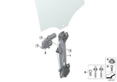 Mechanizm szyby drzwi tylnych (51_9703) dla MINI Clubman F54 Cooper S Clubman ECE