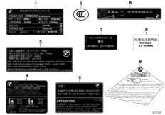Tabliczki na Chiny (71_0820) dla BMW S 1000 RR 10 (0507,0517) USA