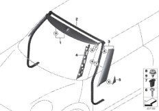 Zewnętrzne osłony / Kratka ozdobna II (51_3132) dla MINI Cabrio F57 Cooper D Cabrio ECE