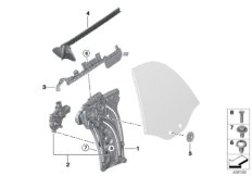 Mechanizm szyby drzwi tylnych (51_3155) dla MINI Cabrio F57 Cooper Cabrio USA