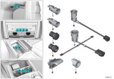 Zapalniczki / gniazda elektr. (61_4998) dla BMW 7' G12 740iX Lim USA