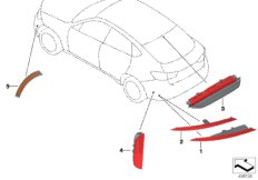 Trzecie światło hamowania/Odblask (63_1624) dla BMW X6 F16 X6 28iX SAC ECE