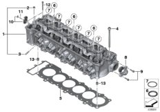 Głowica cylindrów/elementy dod. (11_4668) dla BMW K 1600 GT 17 (0F01, 0F11) ECE