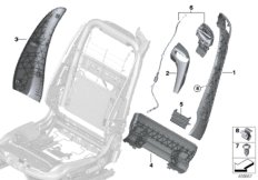 Fotel przedni, osłony oparcia (52_3908) dla BMW 4' F33 LCI 440i Cab ECE